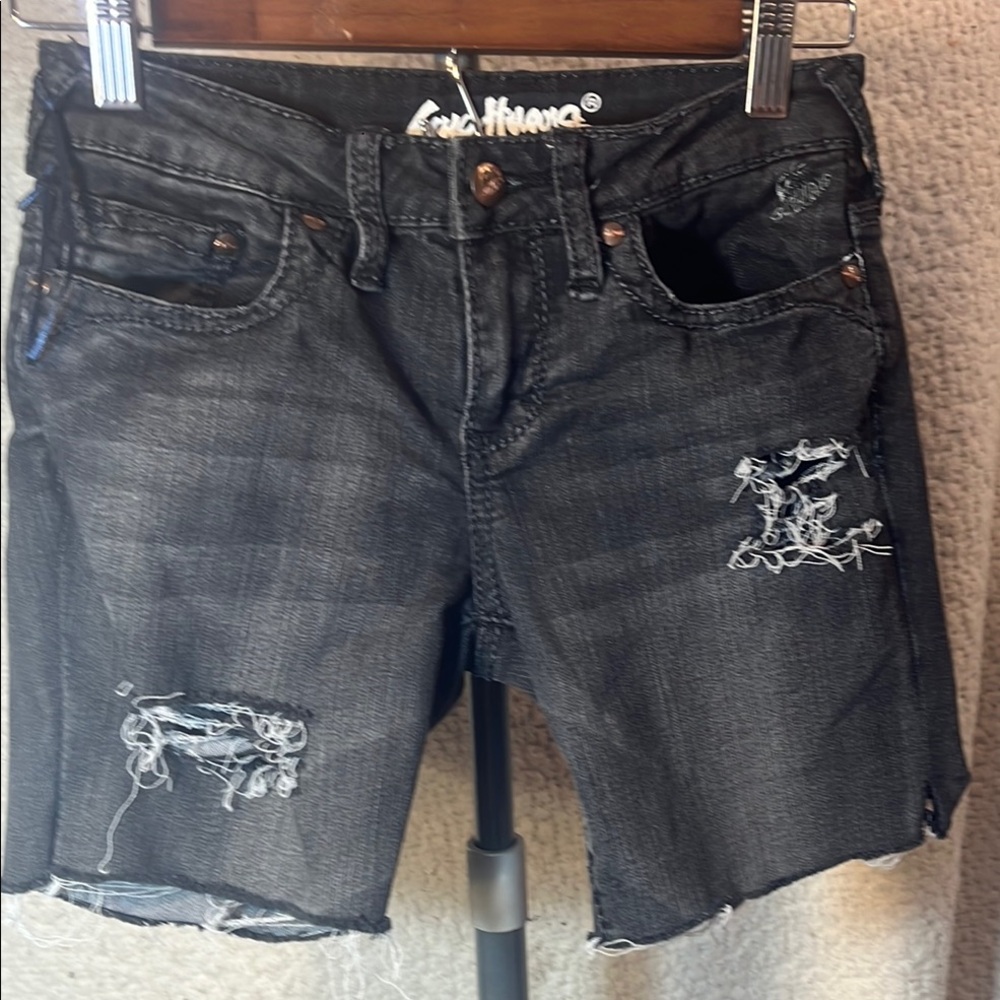Guohuang  Denim  Jean Distressed Shorts